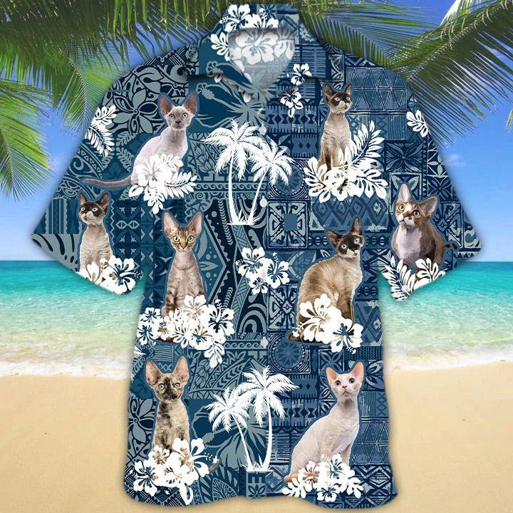 Devon Rex Hawaiian Shirt, 3D All Over Printed Animal Hawaiian Shirt, Cat Hawaiian Shirts