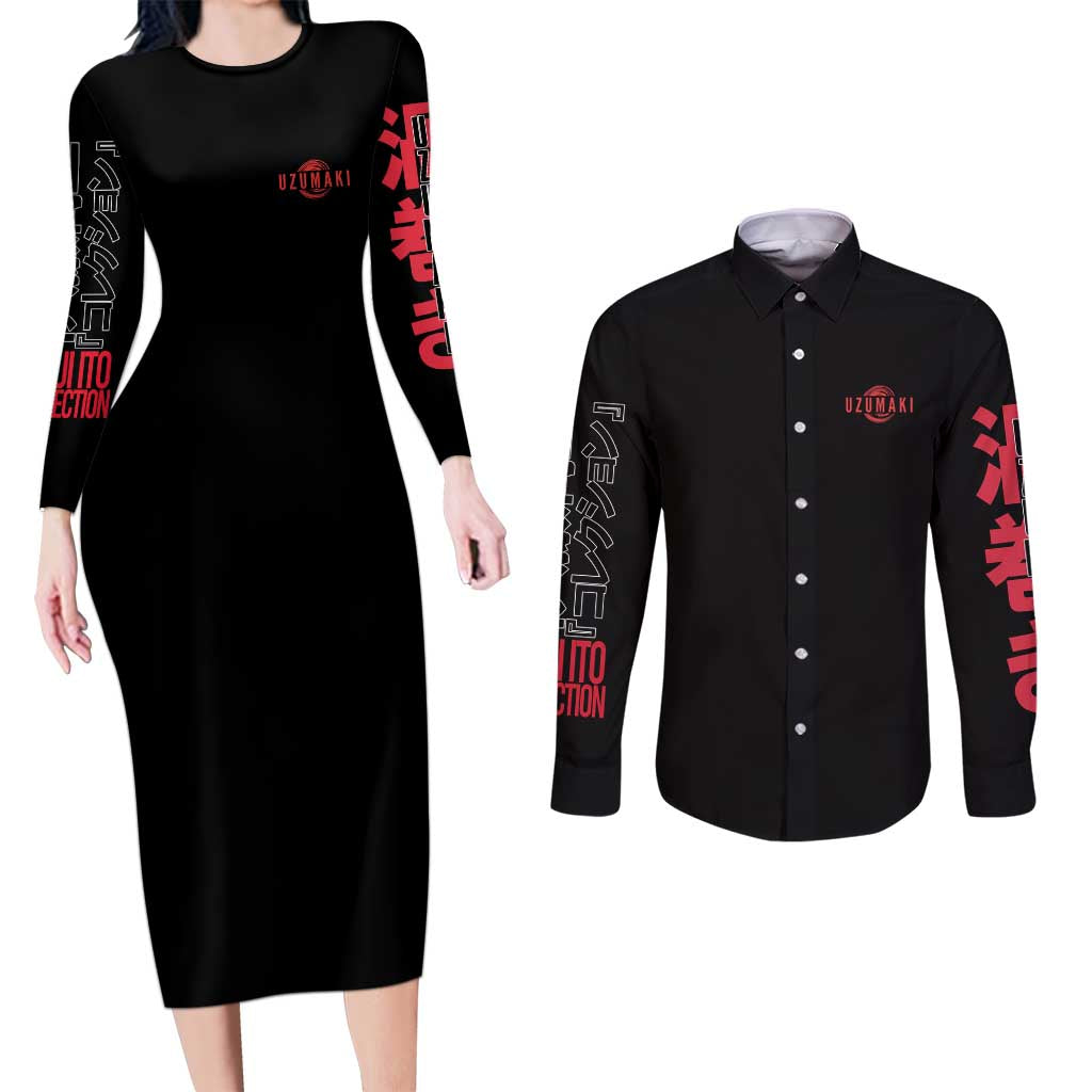 Eren Yeager from Attack on Titan Couples Matching Short Sleeve Bodycon Dress and Long Sleeve Button Shirt with Action Poses and Fiery Background Design TS04