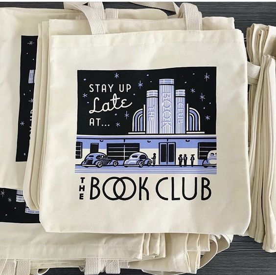 Book Club Tote Bag, Canvas Tote Bags, Tote Bag Design, Tote Bag Idea