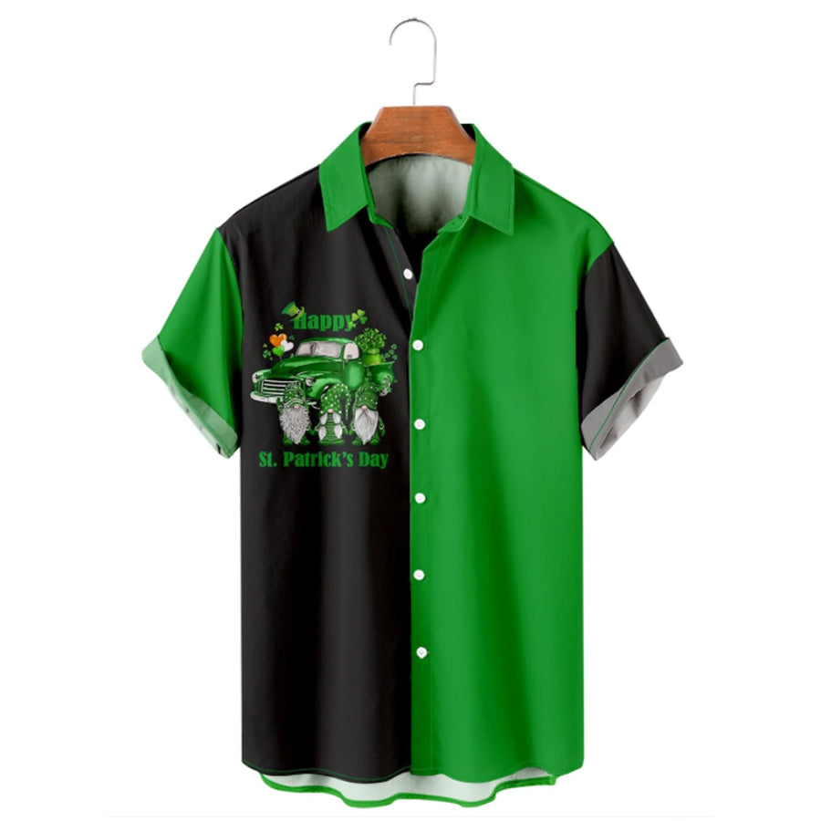 Happy Patrick’S Day Gnome Truck  Hawaiian Shirt, St. Patrick’S Day 3D Shirt, Shamrock Hawaiian Shirt