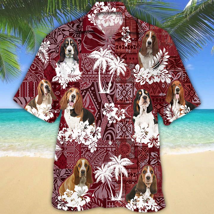 Basset Hound Red Hawaiian Shirt, Hawaiian Shirt For Men, Women,  Aloha Shirt For Summer