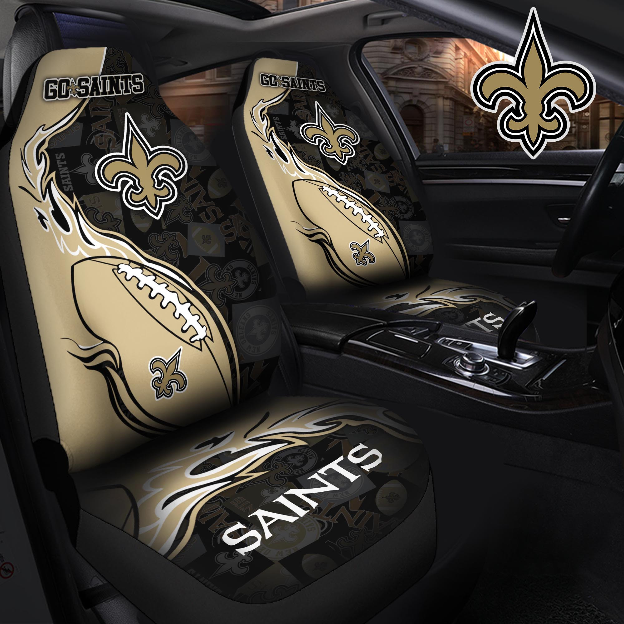 New Orleans Saints Car Seat Cover Set CSC6986