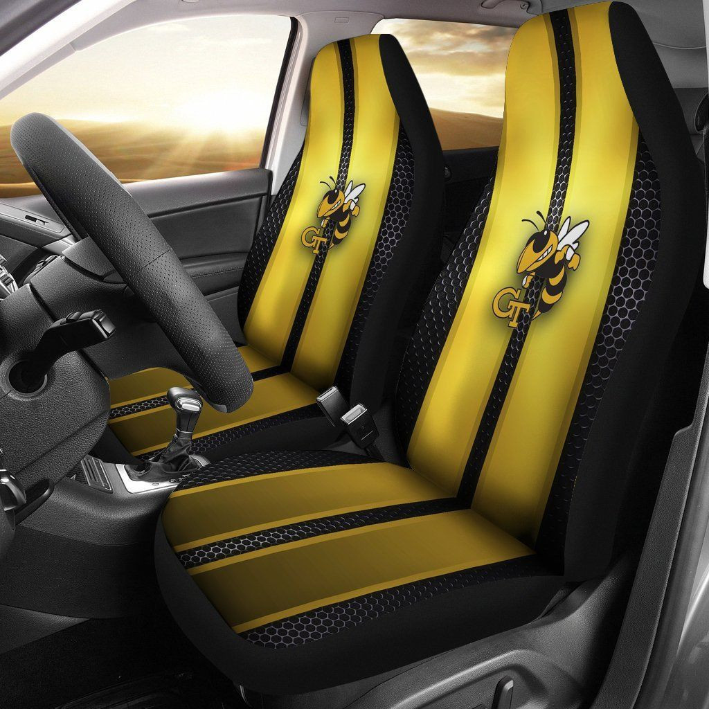 Georgia Tech Yellow Jackets IncRedible Line Pattern Car Seat Cover Set CSC9347