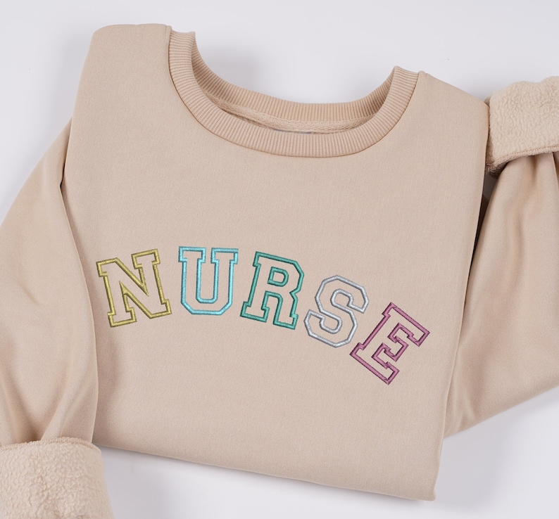 Embroidered NURSE Block Sweatshirt, Nurse Pullover Sweatshirt, Gift for Grad, New Nurse Gift , Nurse TShirt