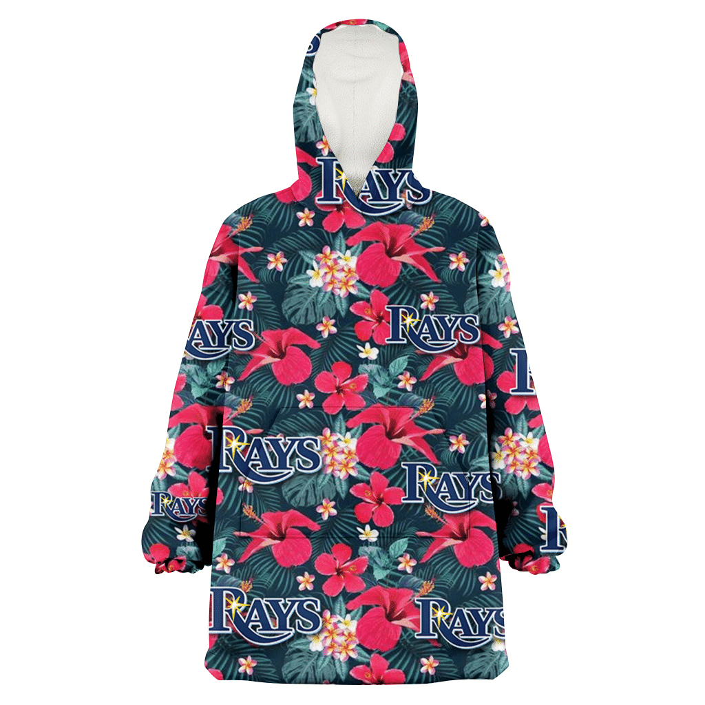 Tampa Bay Rays Tiny Red Hibiscus White Porcelain Flower Black Background 3D Printed Hoodie Blanket Snug Hoodie