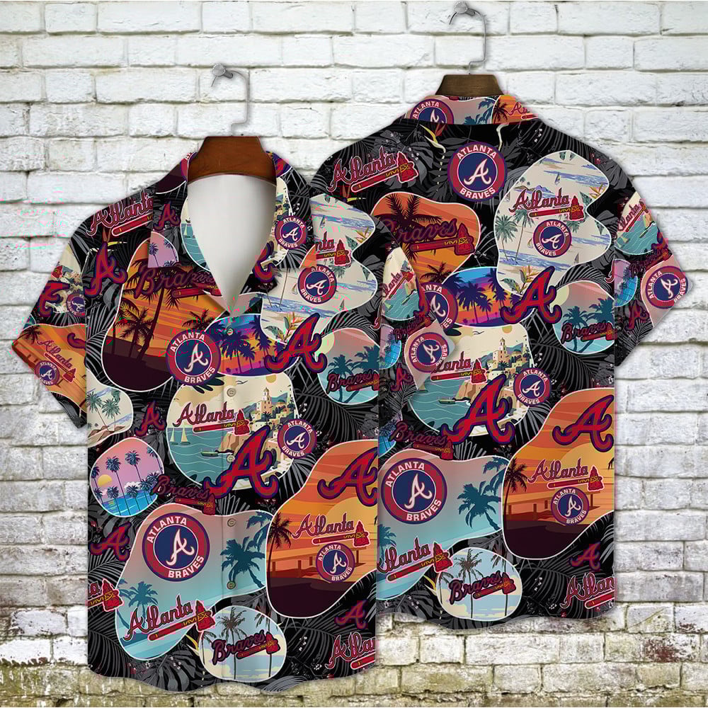 Atlanta Braves Retro Summer Pattern Hawaiian Shirt