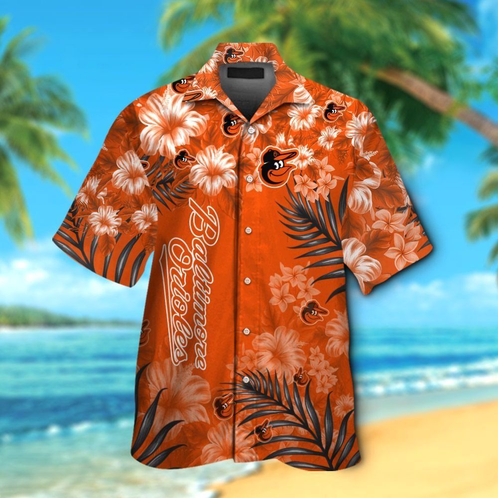 Baltimore Orioles Short Sleeve Shirt Hawaiian Tropical Elegance Design