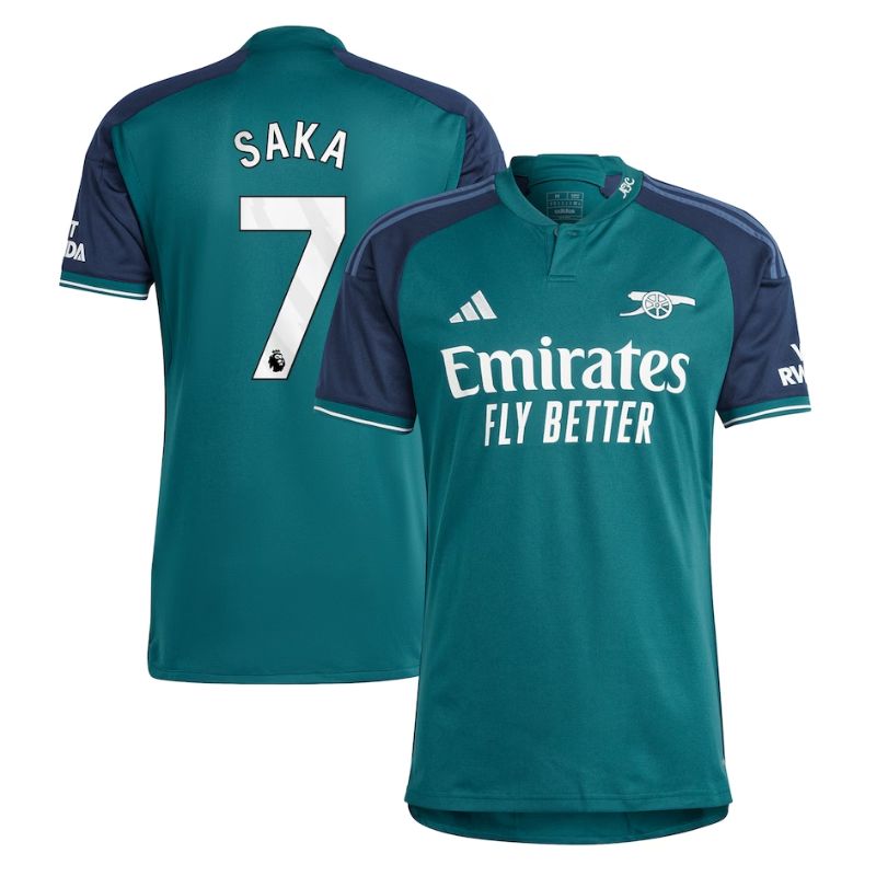 Bukayo Saka Arsenal Adidas 2023/24 Third Player Jersey – Green