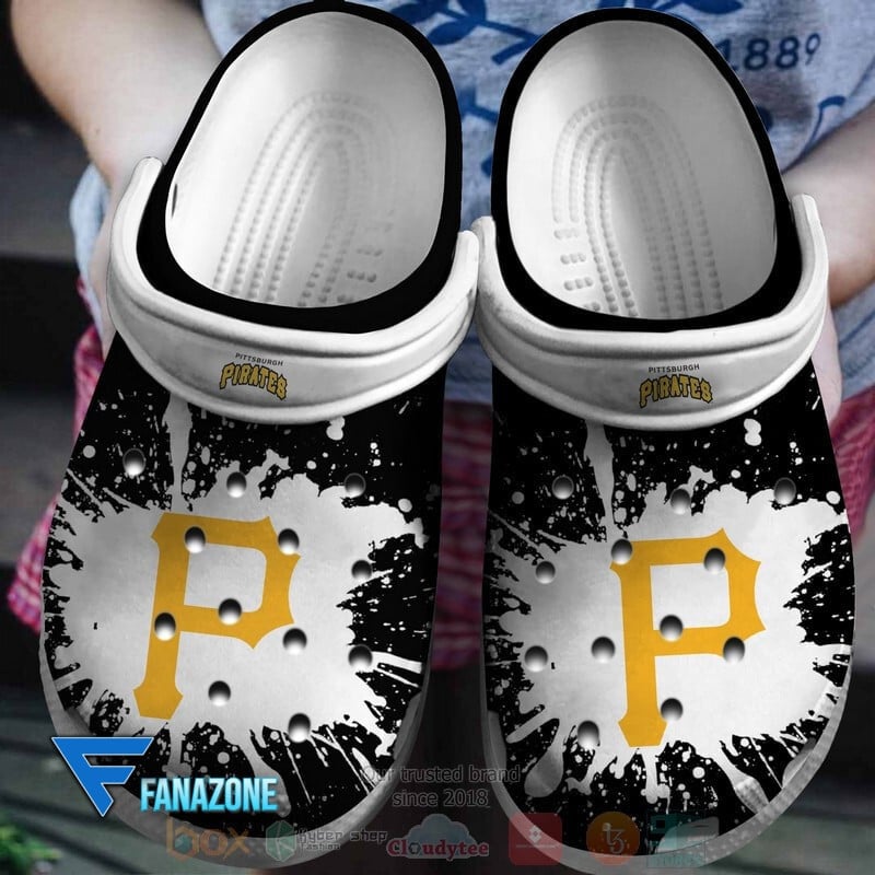 Pittsburgh Pirates Logo Baseball MLB White Sander Black Crocss Classic Clogs Shoes Ver701