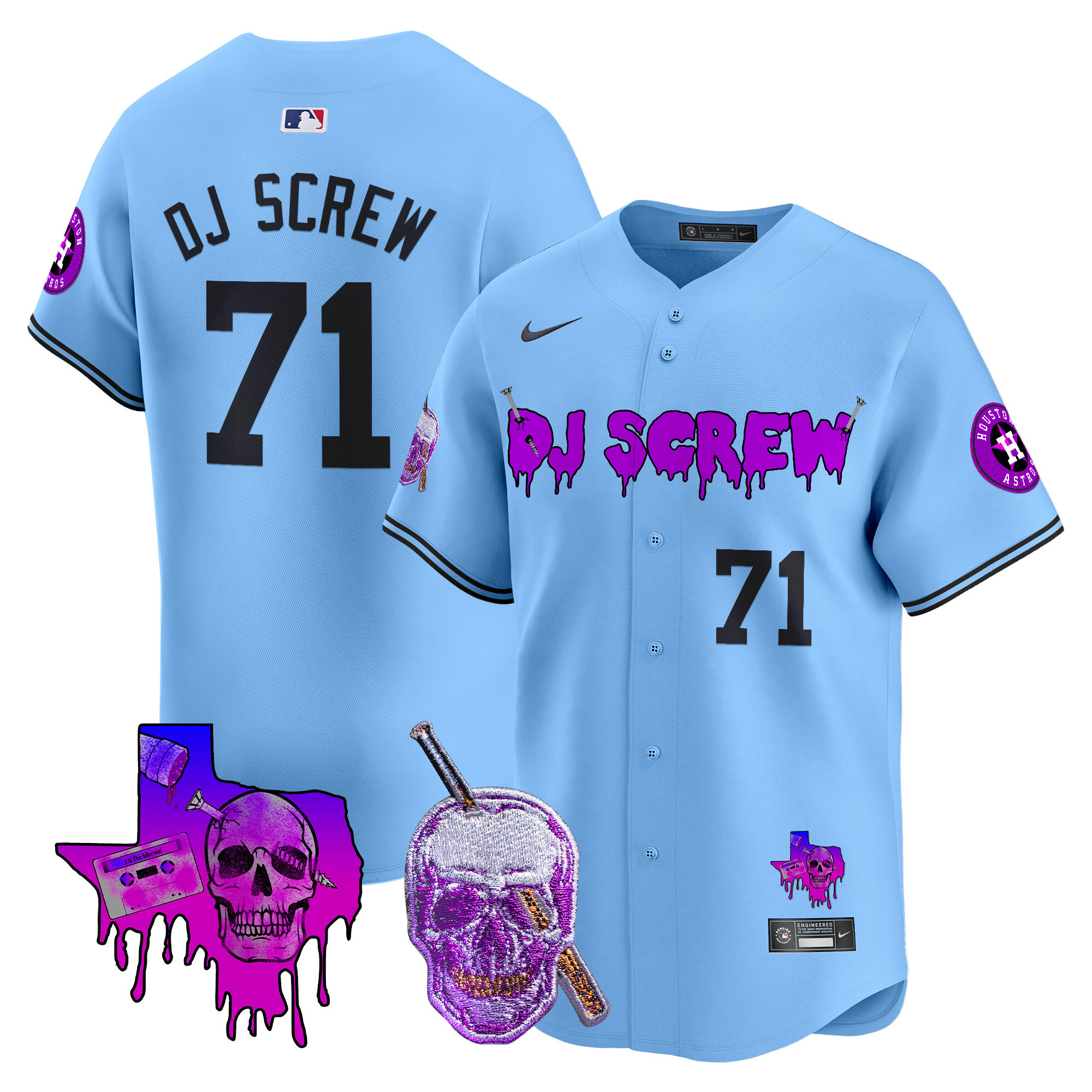 Unisex Astros Dj Screw Vapor Premier Limited Jersey – All Stitched