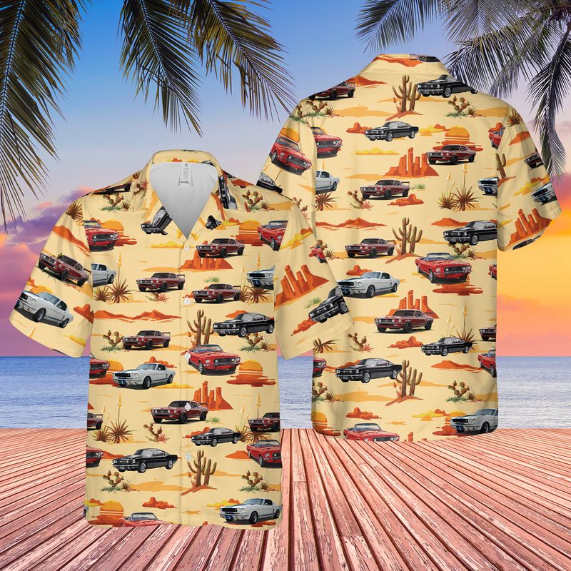 Ford Mustang Hawaiian Shirt, Hawaiian Shirt For Car Lover, Gift For Men