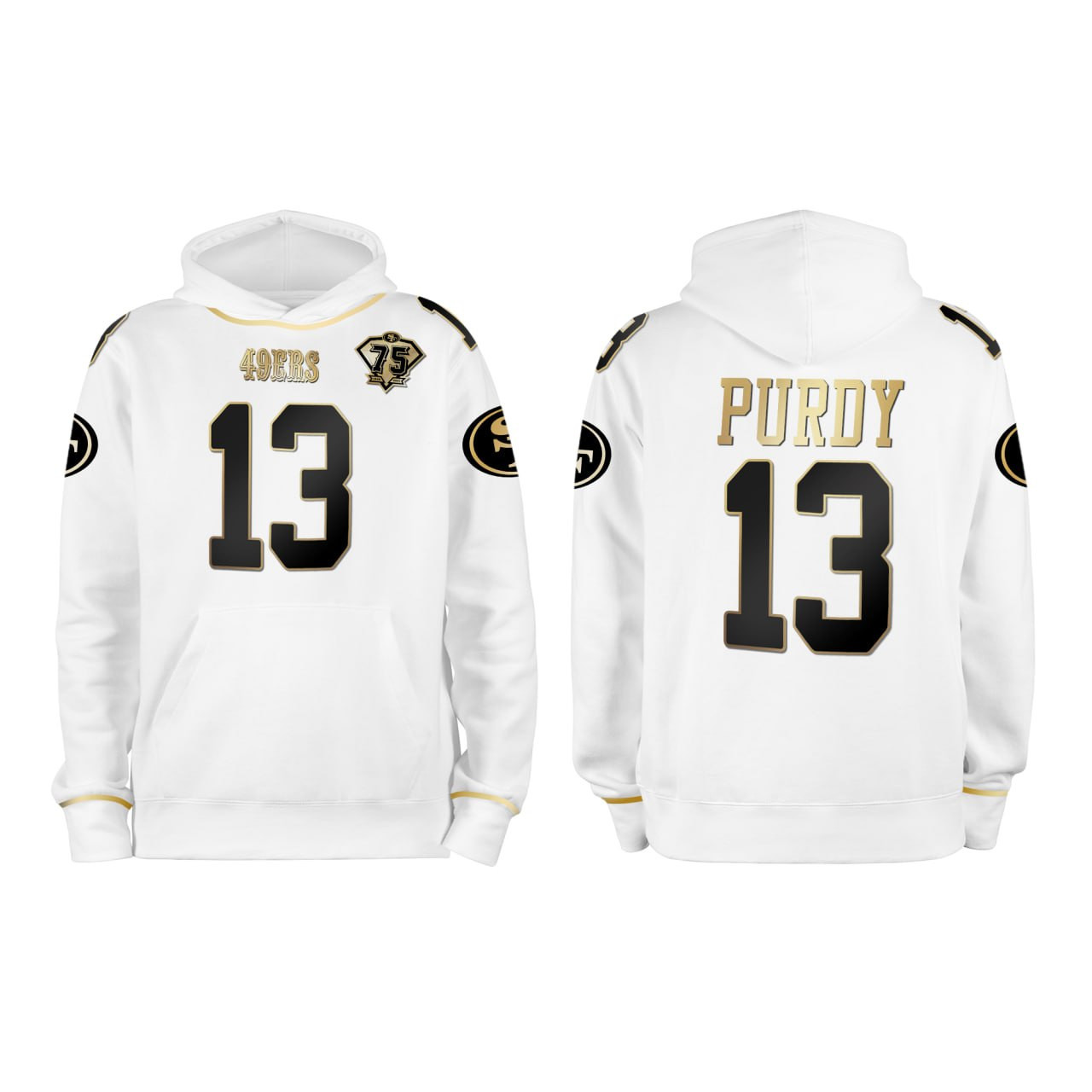 Brock Purdy San Francisco 49Ers White Gold Hoodie