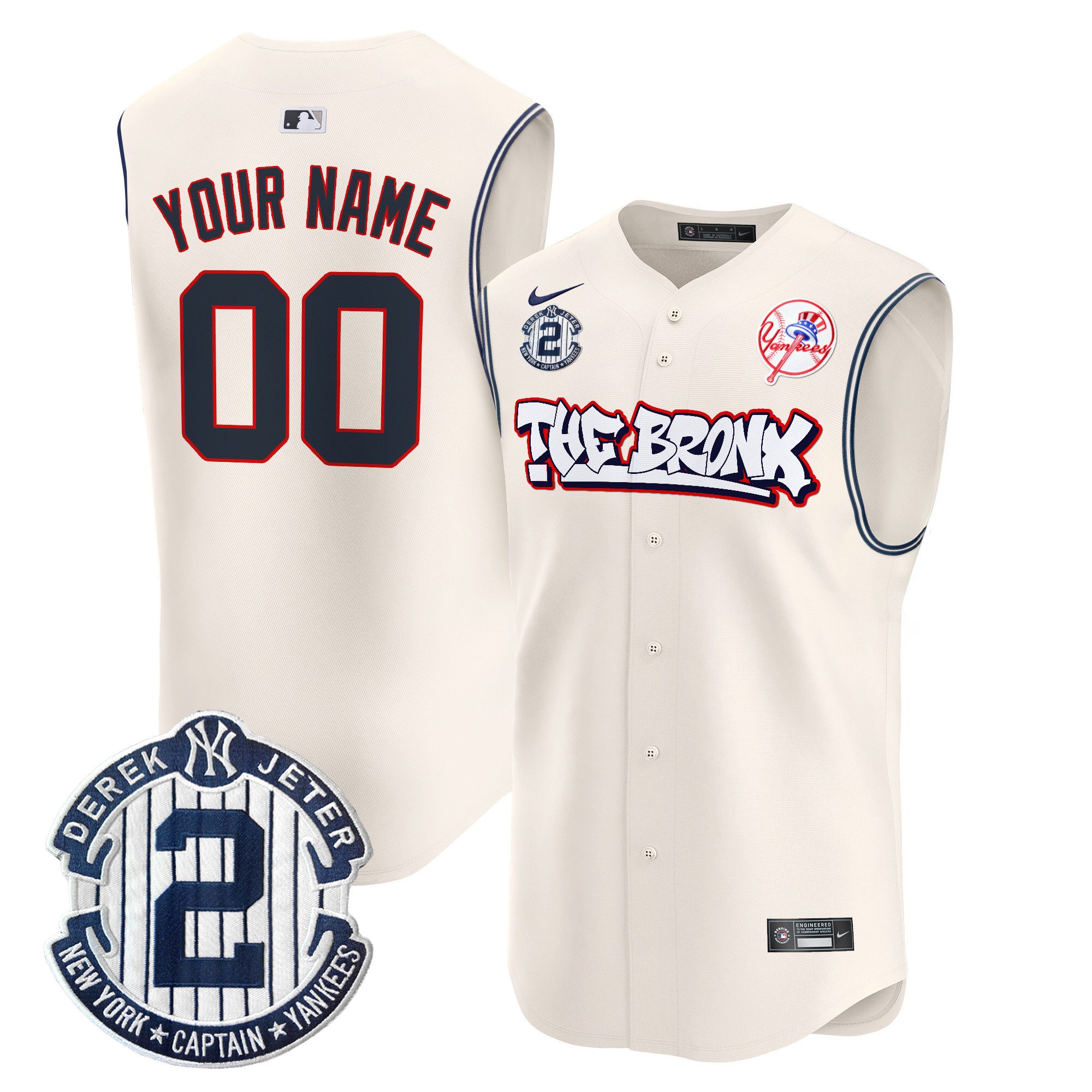 Yankees The Bronx Graffiti Vapor Premier Sleeveless Custom Jersey – All Stitched