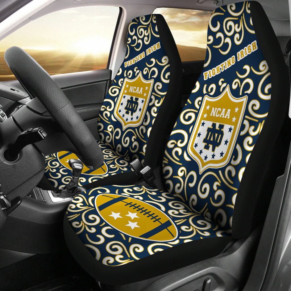 Notre Dame Fighting Irish Gold Blue Car Seat Cover Set CSC3417