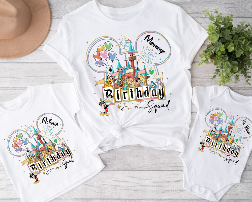 Custom Disney Birthday Girl Shirt, Mickey Minnie Shirt, Disney Birthday Boy Tees, Disney Birthday Family Vacation Shirt, Disneyland Birthday X Sunrug Yourtshirtman