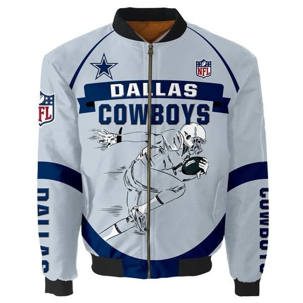 Dallas Cowboys Player Running Graphic 3D Bomber Jacket