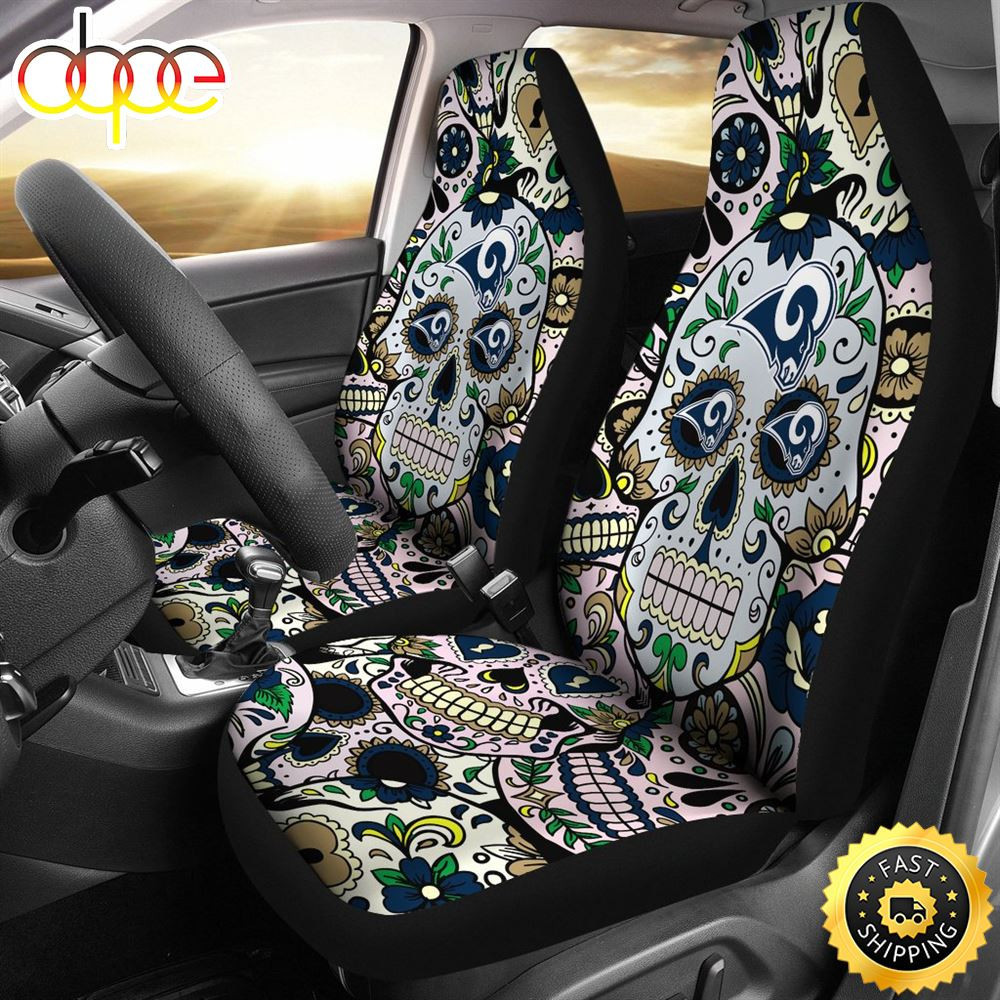 Party Skull Los Angeles Rams Car Seat Cover Set CSC8481