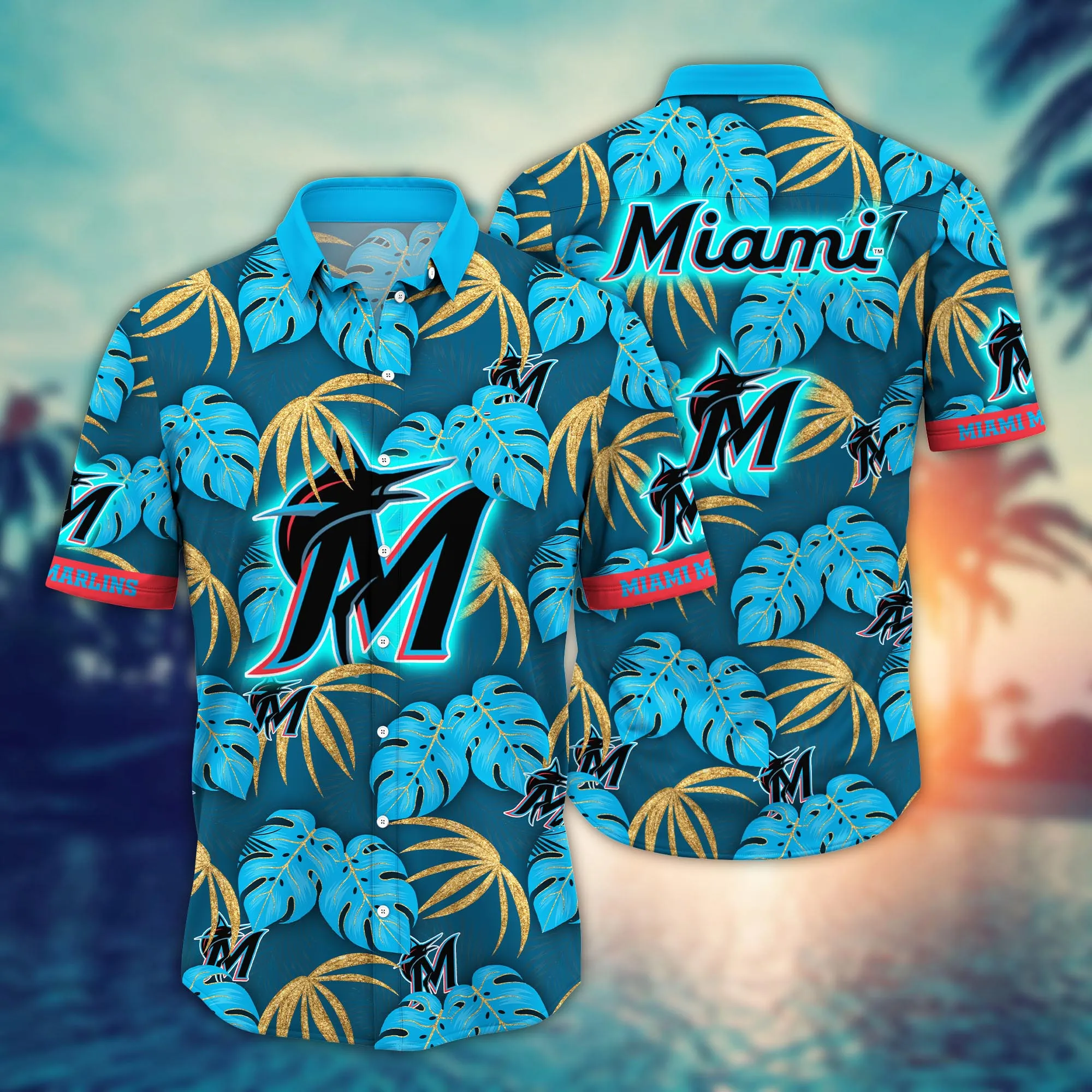 Miami Marlins Mlb Hawaiian Shirt Sunrise Aloha Shirt