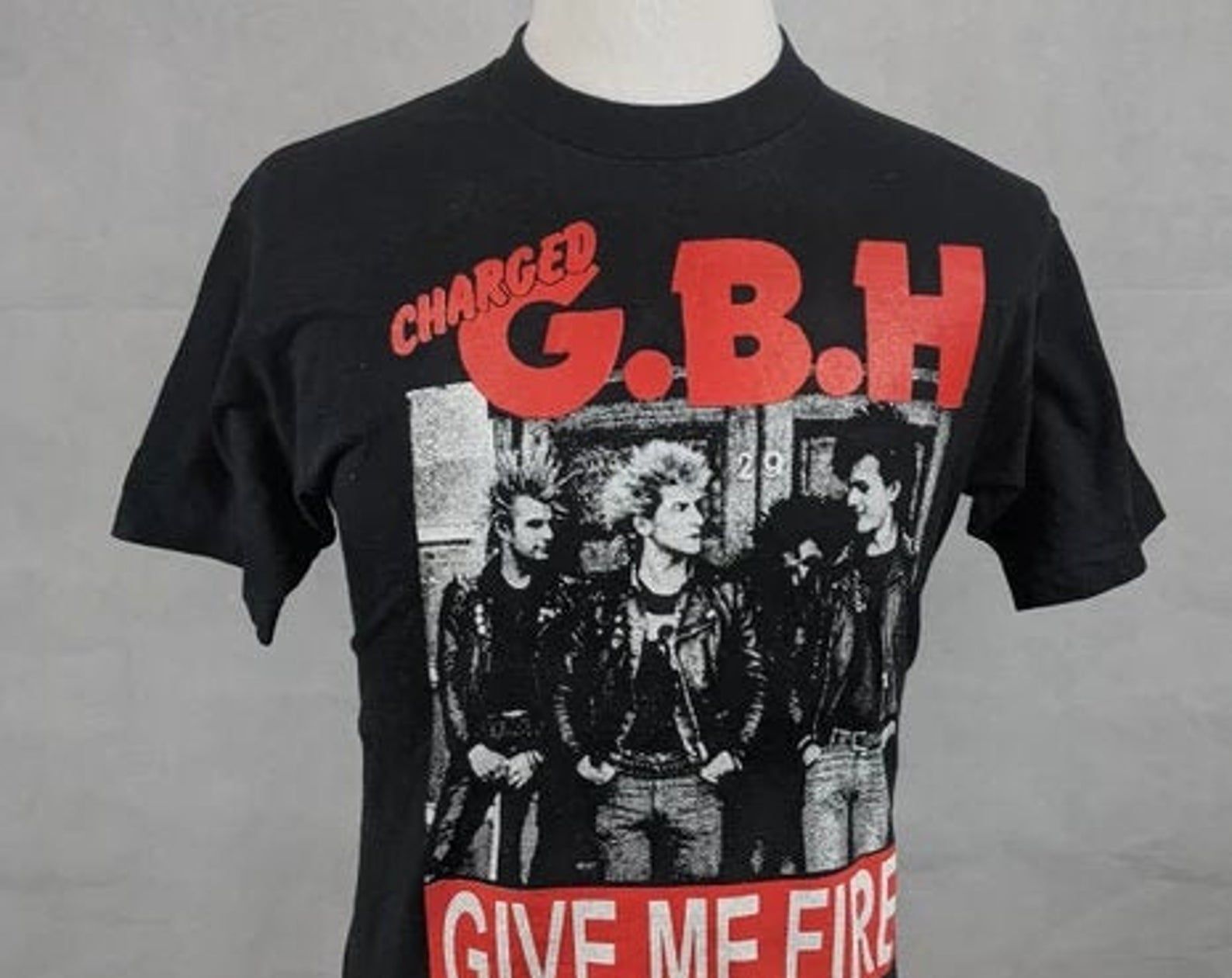 Vintage 90S Gbh Give Me Fire Punk Shirt Us M / Eu 48-50 / 2