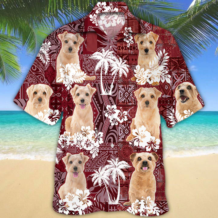 Norfolk Terrier Hawaiian Shirt, Gift For Dog Lover Shirts, Men’S Hawaiian Shirt, Summer Hawaiian Aloha Shirt