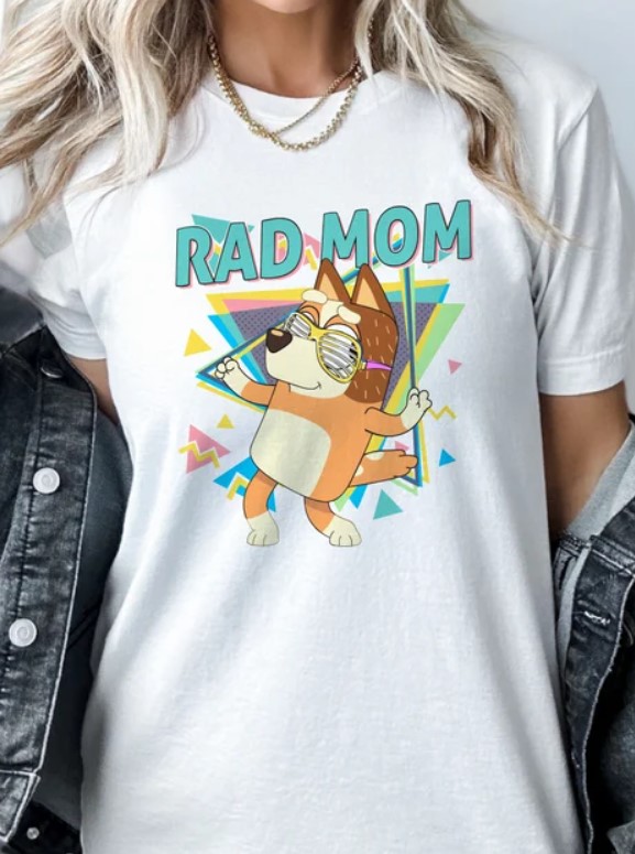 Bluey Bingo Family Disneyland Aesthetic T-Shirt Outfit | Rad Mom Shirt | Cool Mom Club Tee | Mom Birthday Gift, White Lie Shirts, Fall shirts, Family Christmas Shirts, Vintage Style Shirt