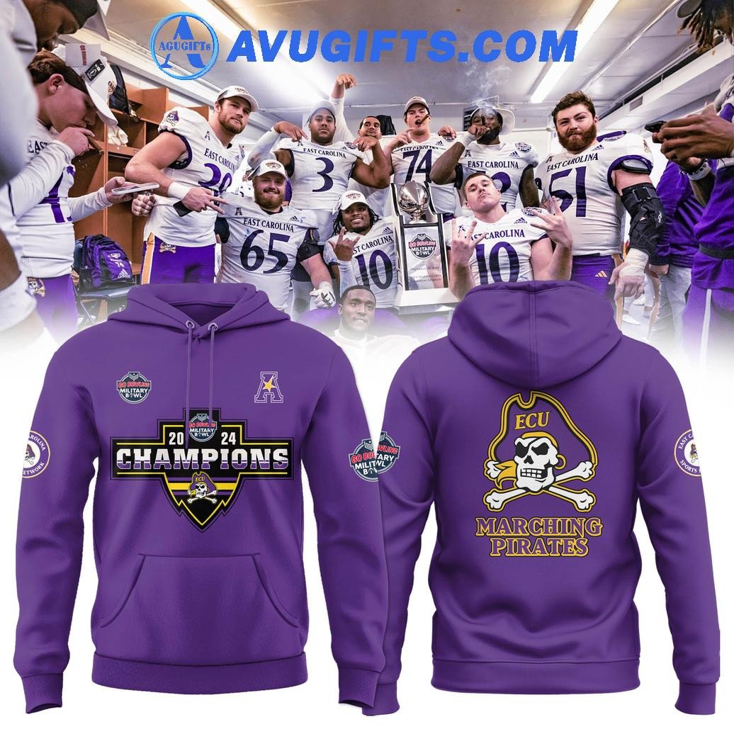 Ecu Football Military Bowl Champions 2024 For Fans Limited Edition Hoodie – Zip Hoodie 3D Aop Shirt