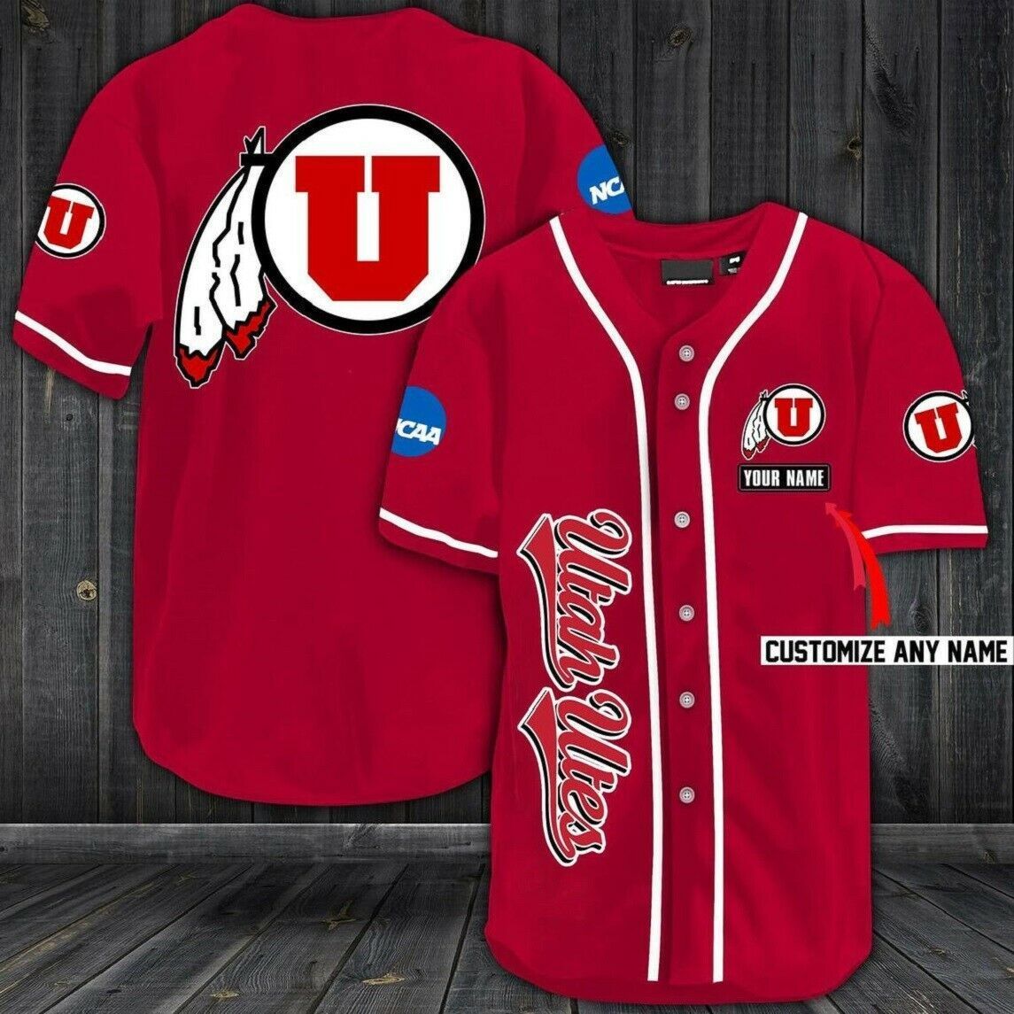 Custom Name Utah Utes All Over Print Baseball Jersey For Fans