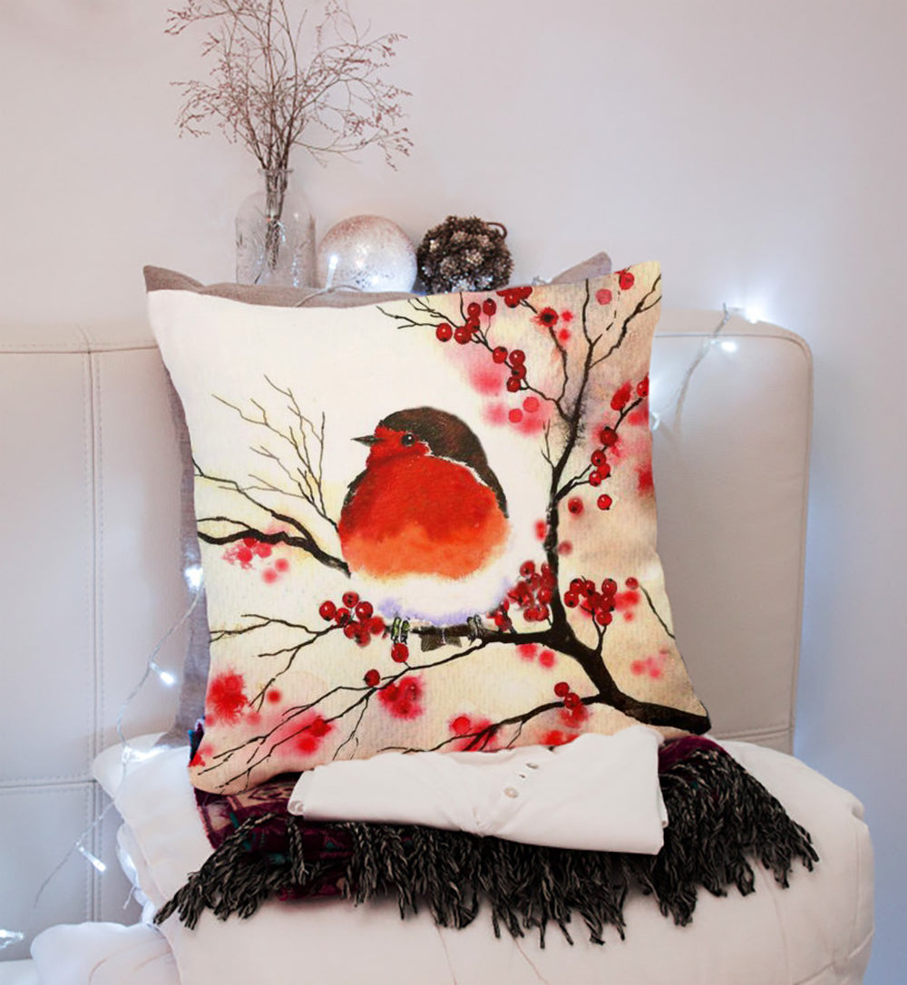 Watercolor Of A Red-Breasted Bird Pi &hellip;