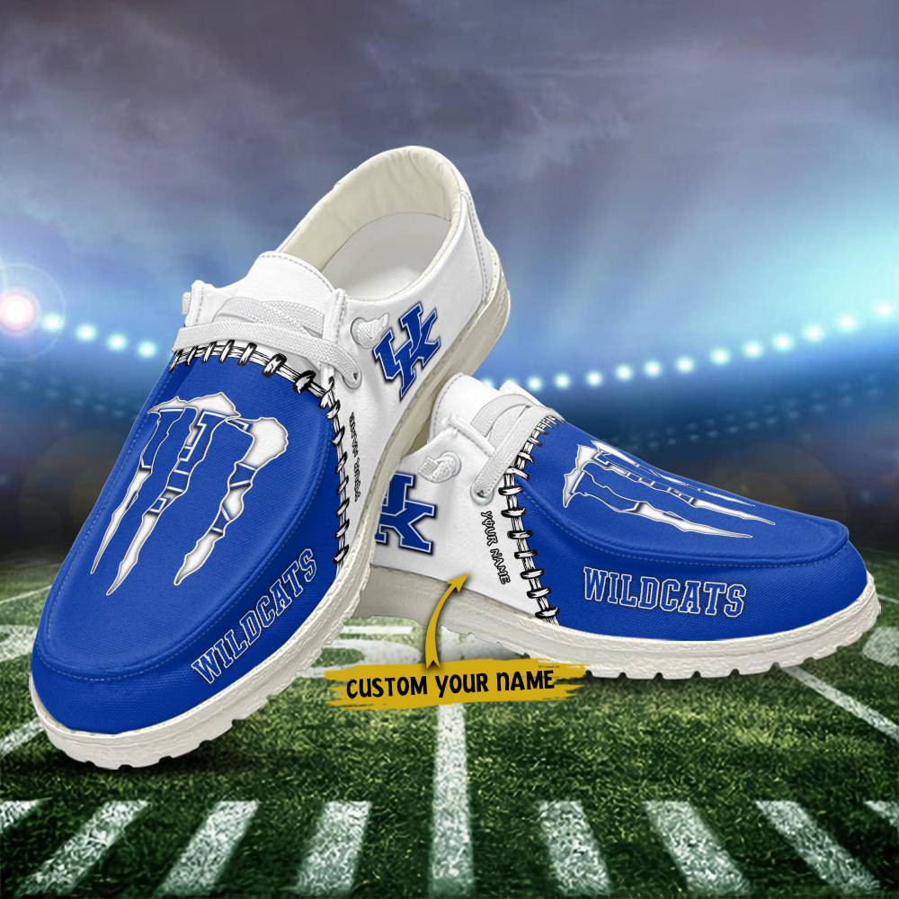 Kentucky Wildcats NCAA Custom Name Hey Dude Shoes Sneakers