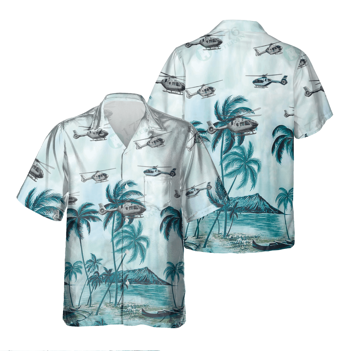 Airbus H135 Pocket Hawaiian Shirt, Hawaiian Shirt For Men Dad Veteran, Patriot Day