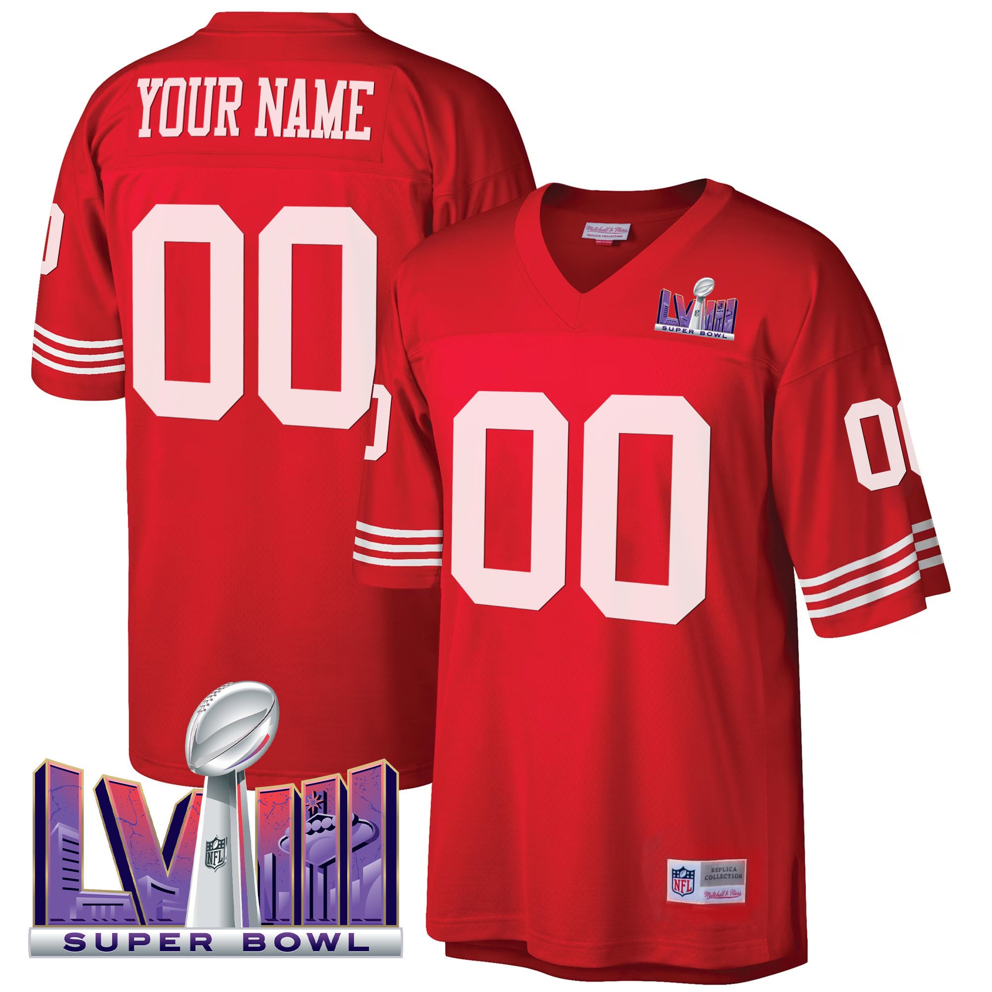 49Ers Super Bowl Lviii 1990 Big & Tall Custom Jersey – All Stitched