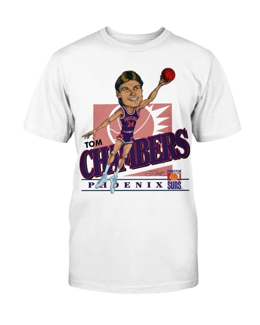 Rare Vintage Tom Chambers 90S Salem Sportwear Nba Phoenix Suns T Shirt 071021