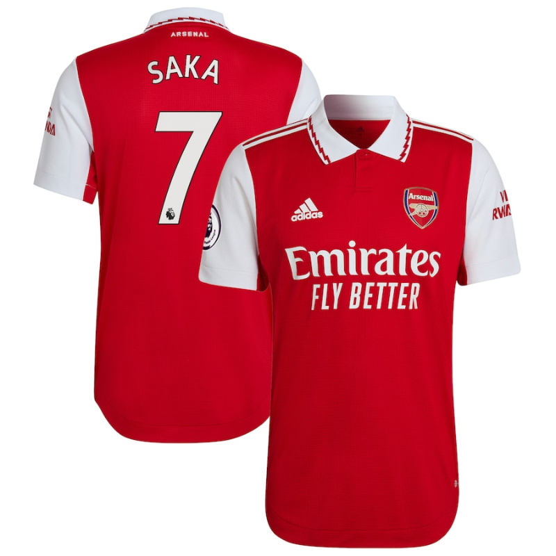 Bukayo Saka Arsenal Shirt   2022/23 Home Player Unisex Jersey – Red