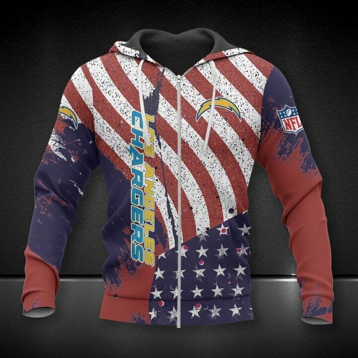 Sport-Team Los Angeles Chargers American Flag Pullover Hoodie & Zip Up Hoodie Aop Shirt