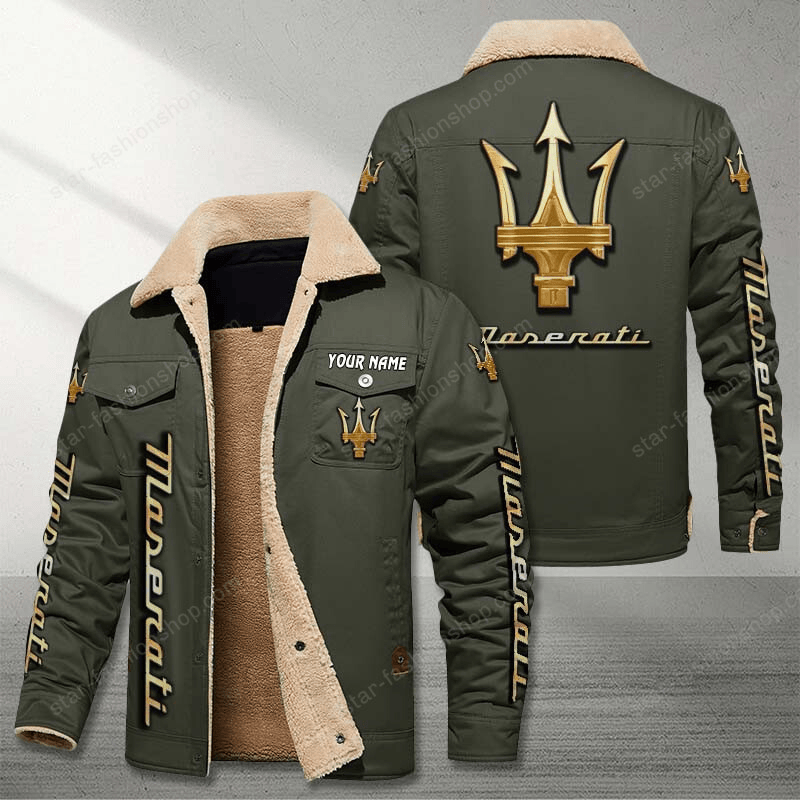 Maserati Green Custom Name Stand Collar Jacket