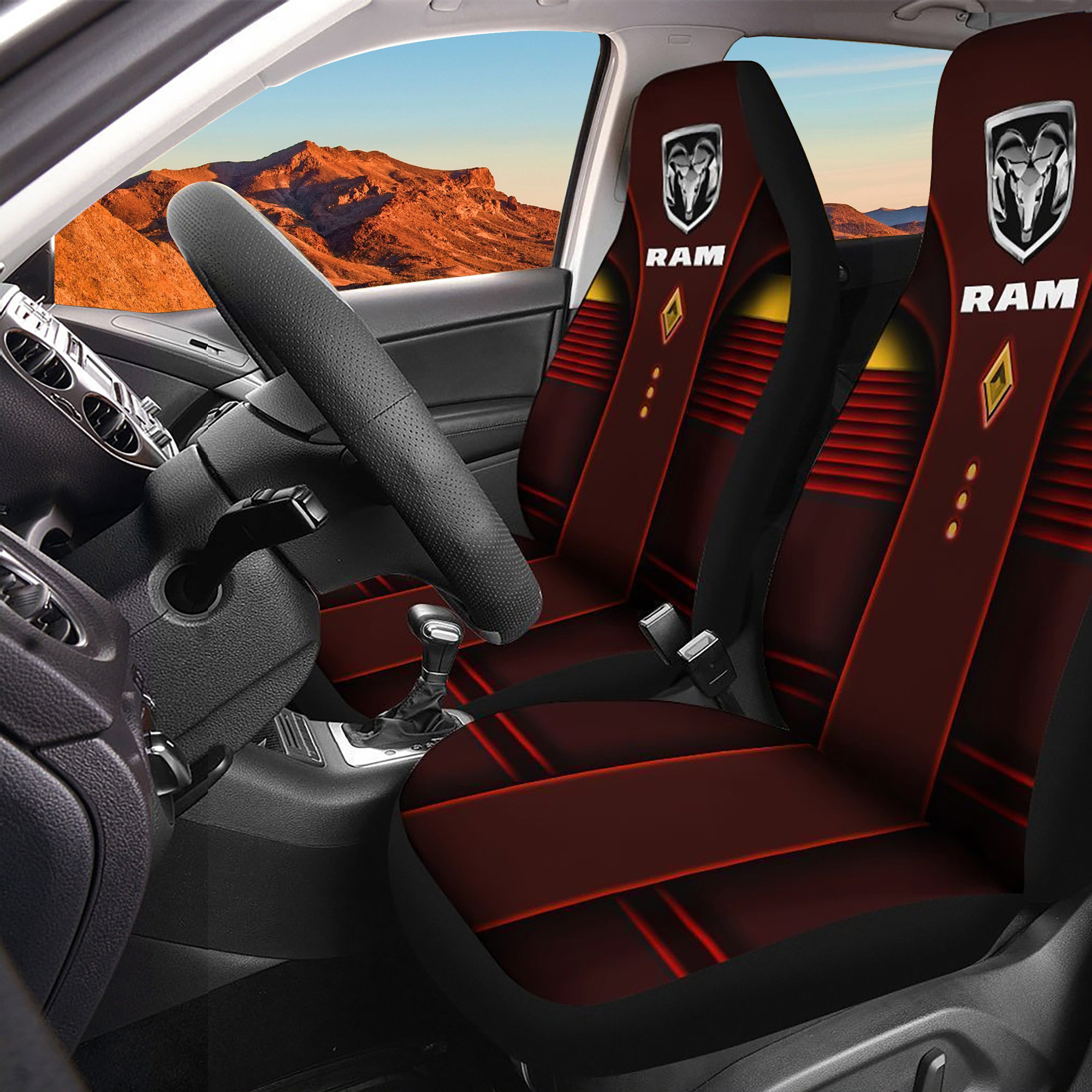 Dodge Ram Logo Car Seat Cover Set CSC1835