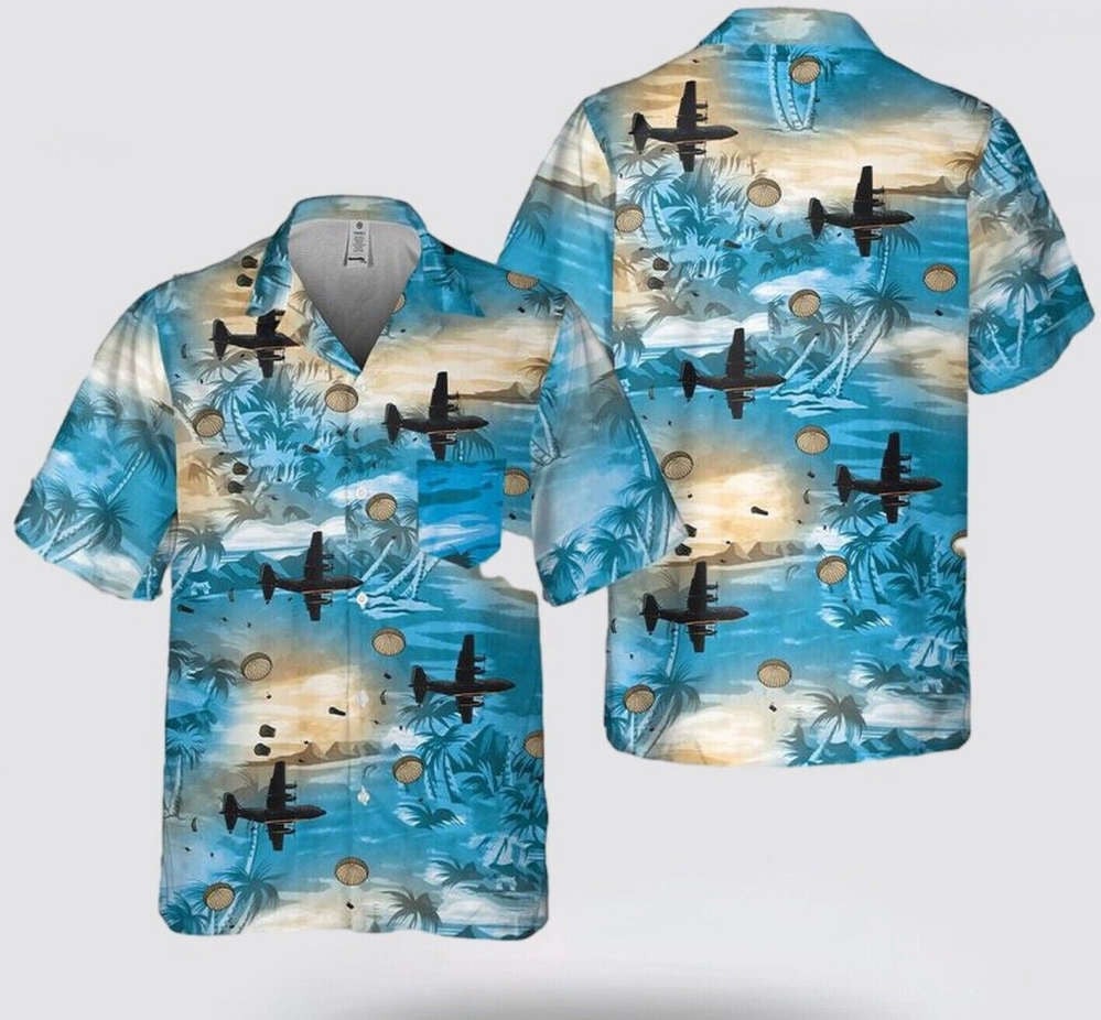Us Air Force Th Airlift C-H Pocket Hawaiian Shirt  Authentic Military Apparel