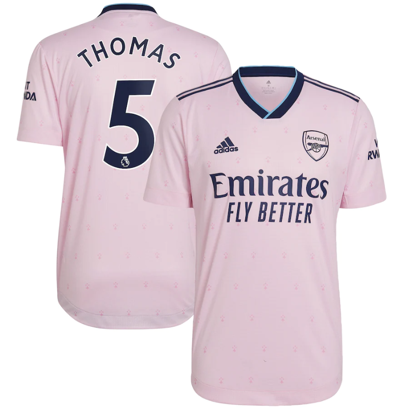 Arsenal Third Shirt   2022-23 With Thomas 5 Printing Player Unisex Jersey – All Genders