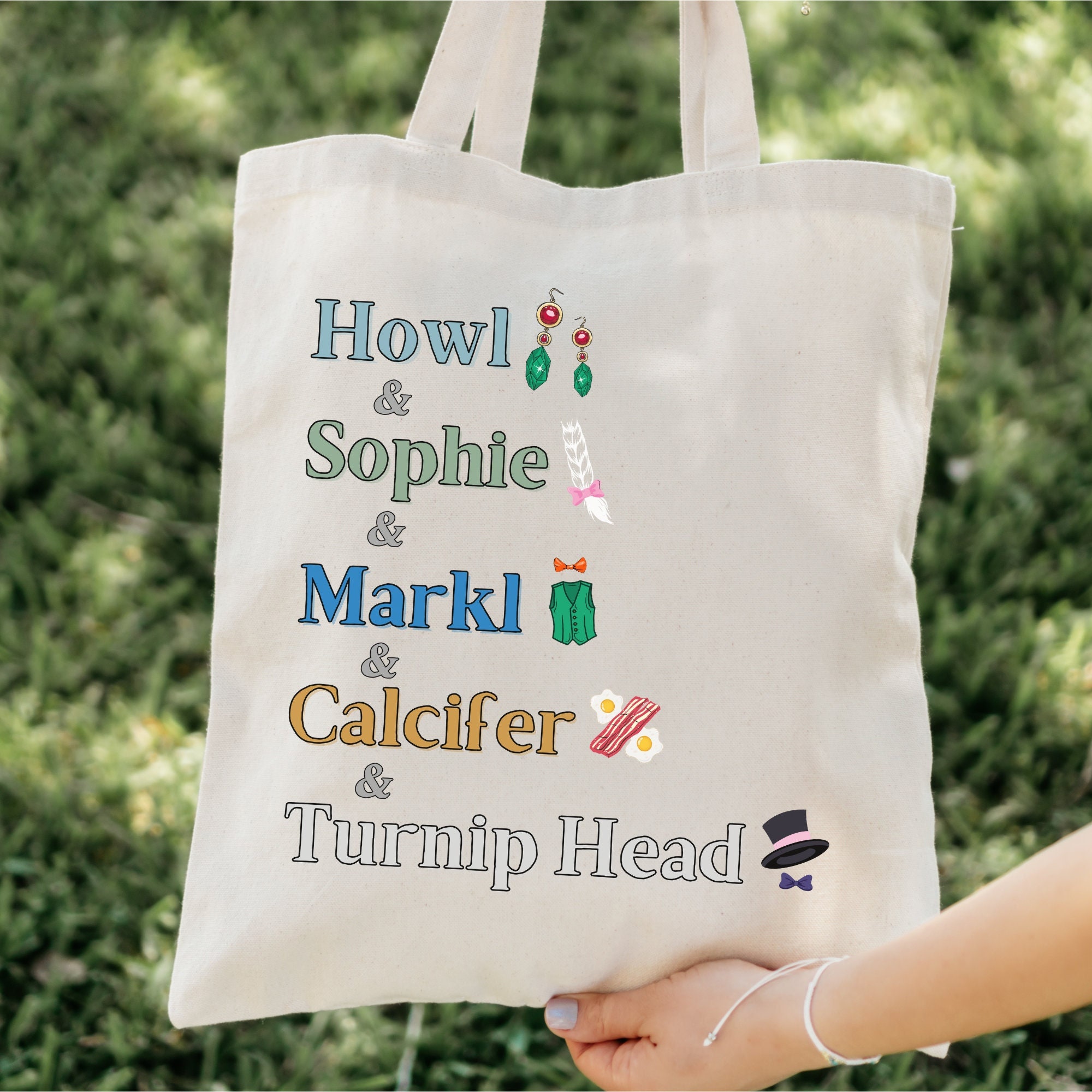 Howl’s Moving Castle Character List Cotton Canvas Tote Bag