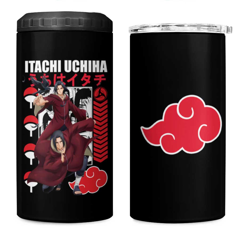 Uchiha Itachi V2 Naruto 4 In 1 Can Cooler Tumbler Anime Style Ts04