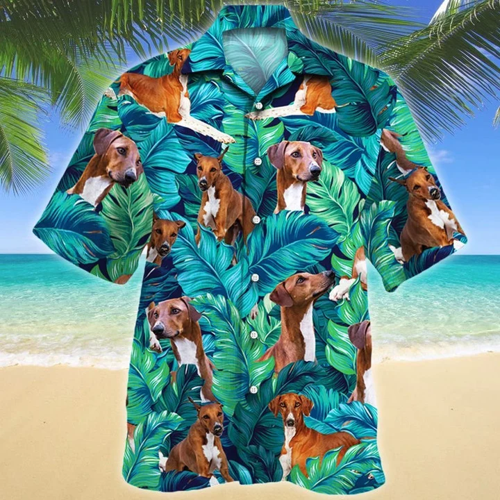 Gift For Azawakh Dog Lovers Summer Beach Palm Tree Hawaiian Shirt