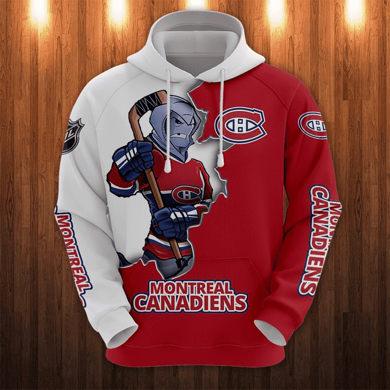 Montreal Canadiens Hoodie Cartoon Graphic 3D Hoodie Zip Hoodie, Sport-Team 3D All Over Print Hoodie Zip Hoodie  Aop Shirt