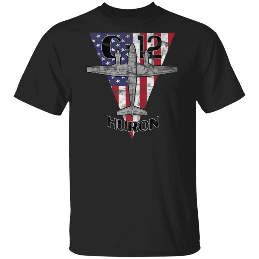 C-12 Huron Military Airplane Patriotic Airplane Vintage  Premium T-Shirt