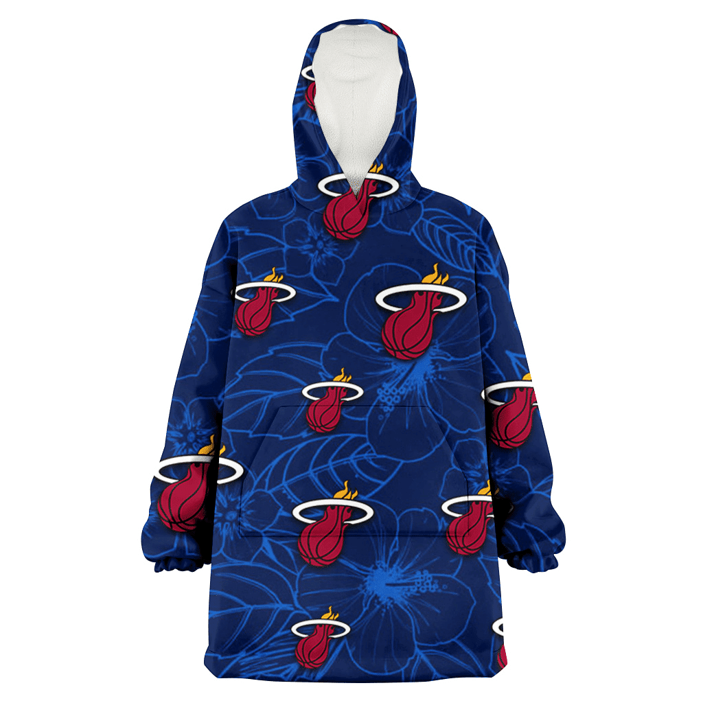 Miami Heat Sketch Hibiscus Dark Background 3D Printed Hoodie Blanket Snug Hoodie