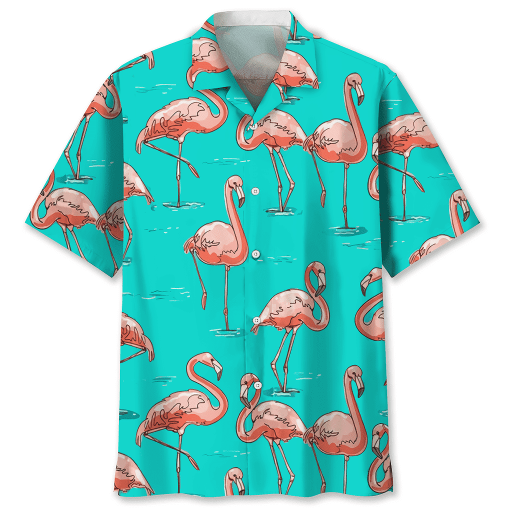 3D All Over Print Flamingo Hawaiian Shirt, Hawaii Beach Aloha Shirt For Men, Flamingo Shirt