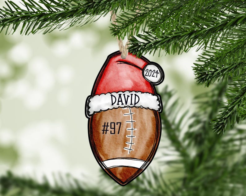 Snorider Xmas 2024 Football Christmas Ornament, Football Ornament, 2024 Football Ornament, Football Ornament Personalized, Football Mom Gift, Coach gift