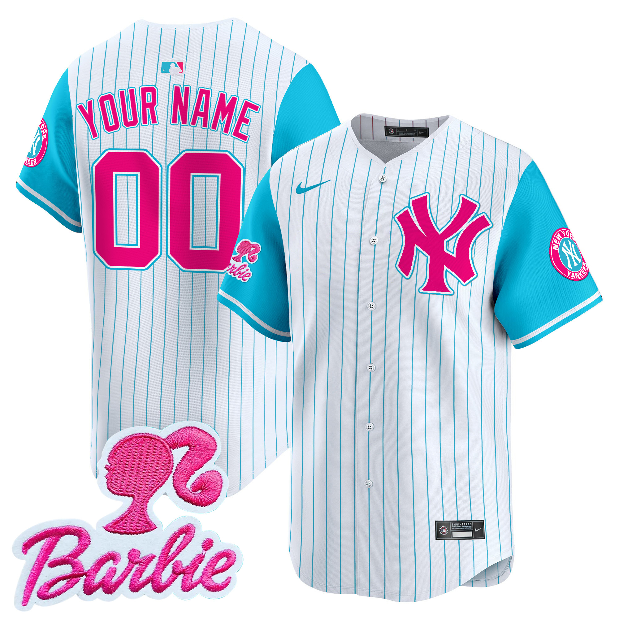 Yankees Barbie Patch Vapor Premier Limited Custom Jersey – All Stitched