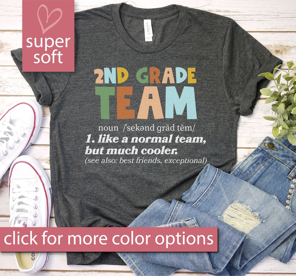 Shirthome  Second Grade Teacher Shirt, 2nd Grade Teacher T-Shirt, Cute Second Grade Shirt, Second Grade Teacher Tee, 2nd Grade Teacher Team Shirt
