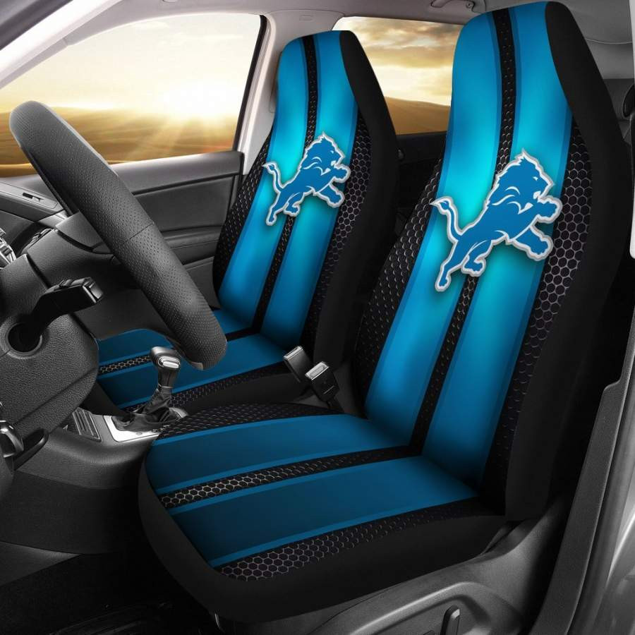 Incredible Line Pattern Detroit Lions Logo Car Seat Covers CSC9859