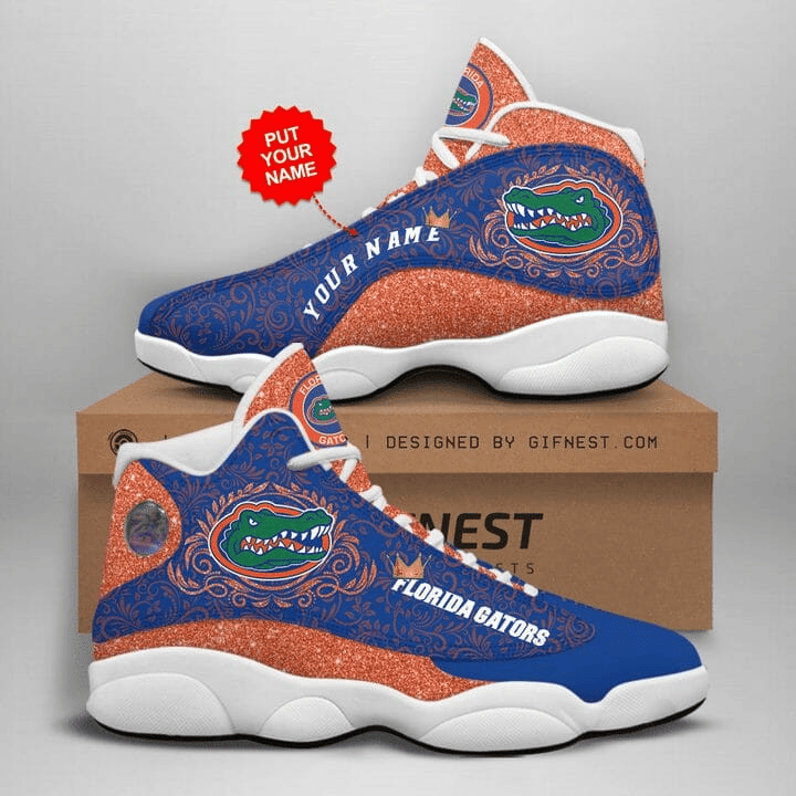 Florida Gators Custom Name Blue Orange Air Jordan 13 Shoes JD13 V2980